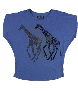 Peace Generation Womens Giraffe Print Graphic T-Shirt