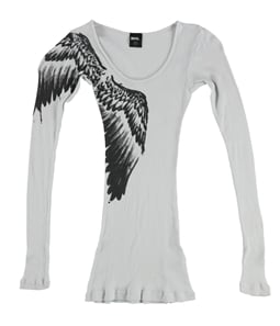 BDG Womens Feathers Ribbed Graphic T-Shirt