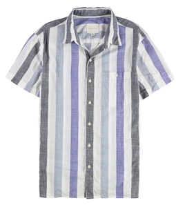 American Eagle Mens Striped Short Sleeve Button Up Shirt