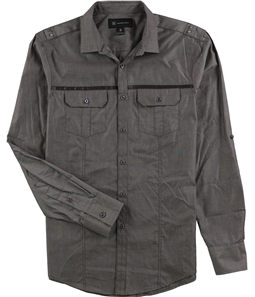 I-N-C Mens Non-leather trim Button Up Shirt