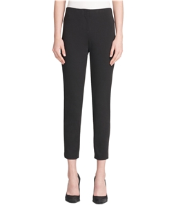 DKNY Womens Faux-Leather Trim Casual Trouser Pants