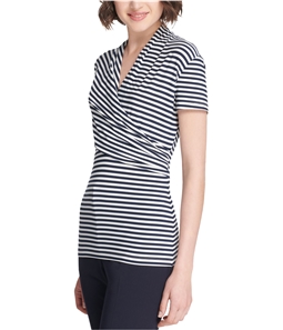 DKNY Womens Stripe Pullover Blouse