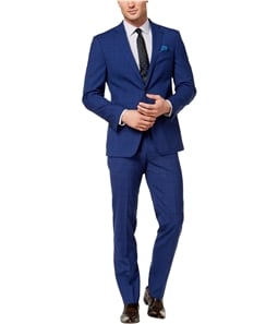 Tallia Mens Windowpane Two Button Formal Suit