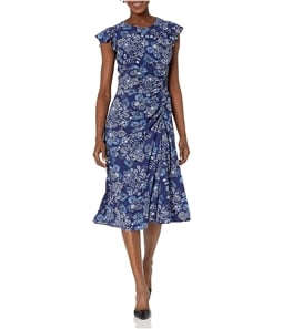 Vince Camuto Womens Floral Midi Dress