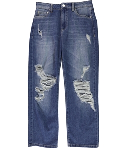 GUESS Womens Intrigue Wash Cropped Straight Leg Jeans