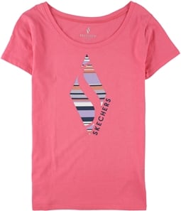 Skechers Womens Striped Diamond Graphic T-Shirt