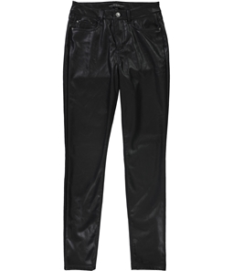 GUESS Womens Faux-Leather Casual Chino Pants