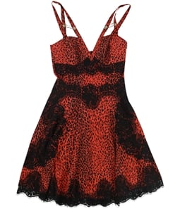 GUESS Womens Nadine Embellished Fit & Flare Dress