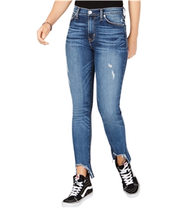 Hudson Womens Barbara Raw Hem Skinny Fit Jeans