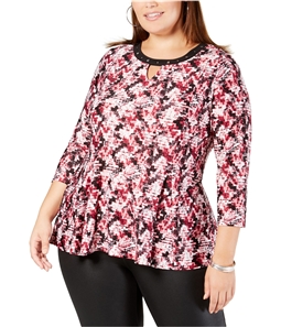 NY Collection Womens Embellished Pullover Blouse