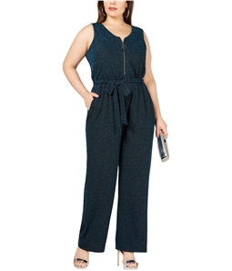 NY Collection Womens Metallic Jumpsuit