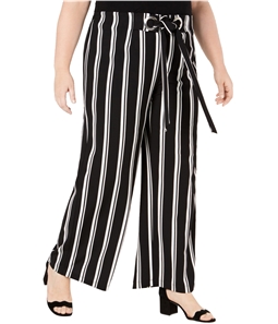 NY Collection Womens Tie Front Casual Wide Leg Pants