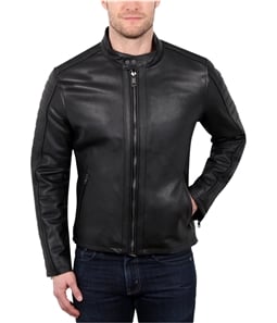 William Rast Mens Leather Motorcycle Jacket
