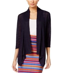 NY Collection Womens Ribbed Cardigan Sweater