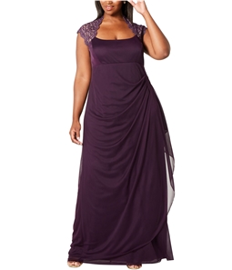 XSCAPE Womens Ruched Gown Dress