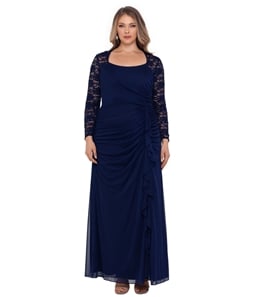 XSCAPE Womens Long-Sleeve Lace A-line Dress