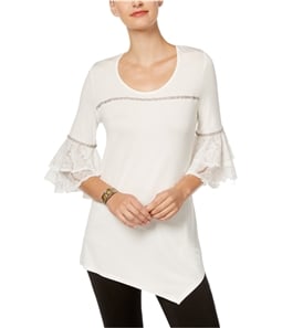 NY Collection Womens Lace Cuff Pullover Blouse