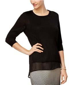 NY Collection Womens Layered Pullover Knit Blouse