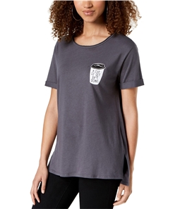 Carbon Copy Womens Cuff Sleeve Graphic T-Shirt