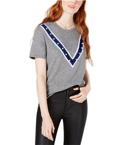 Carbon Copy Womens Pearl Stripe Embellished T-Shirt
