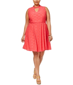 NY Collection Womens Eyelet A-line Dress
