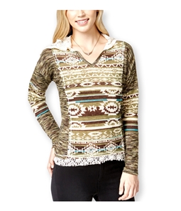 Almost Famous Womens Mixed Media Hacci Pullover Sweater