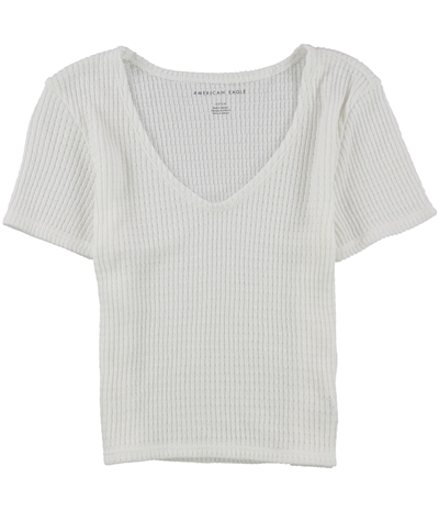 American Eagle Womens Solid Crop Top Blouse, TW4