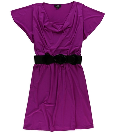 Agb Womens Belted A-Line Dress, TW1