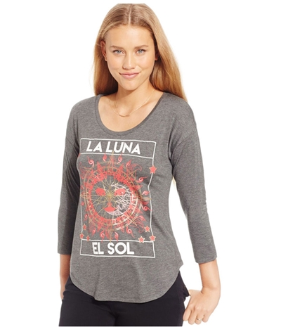 Belle Du Jour Womens Sun Moon Foil Graphic T-Shirt