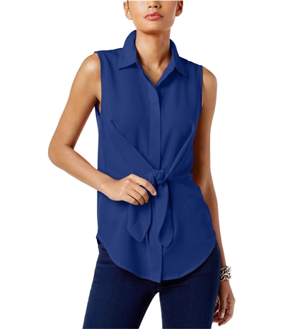 I-N-C Womens Tie-Fron Button Up Shirt