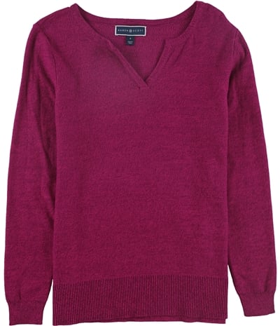 Karen Scott Womens Split Neck Pullover Sweater