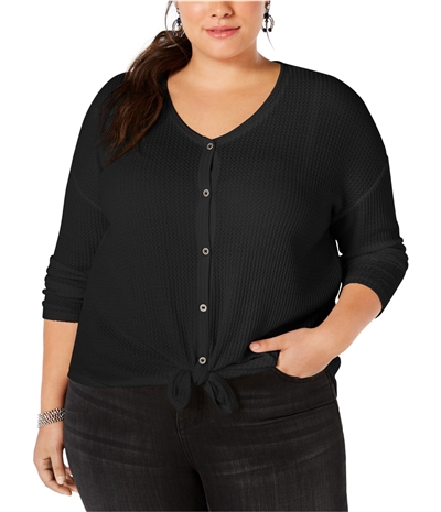 Style & Co. Womens Button-Down Thermal Blouse