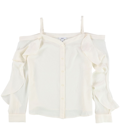 Bar Iii Womens Solid Button Down Blouse