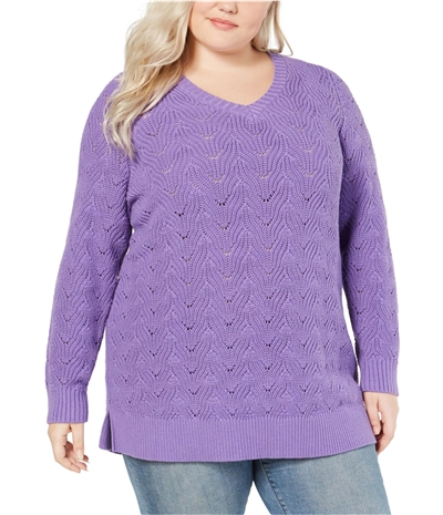 Style & Co. Womens Pointelle Knit Sweater