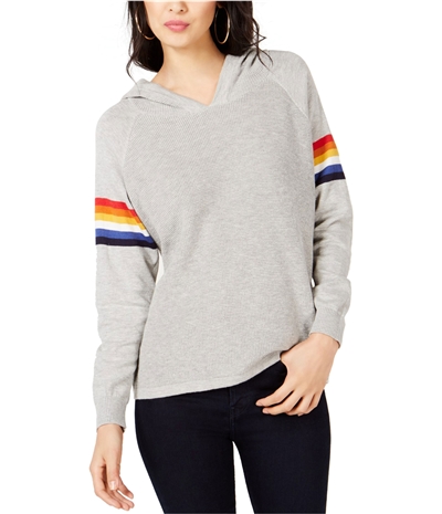 I-N-C Womens Rainbow Stripe Hoodie Sweatshirt