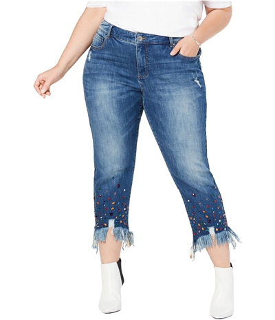 I-N-C Womens Rainbow Jewel Skinny Fit Jeans