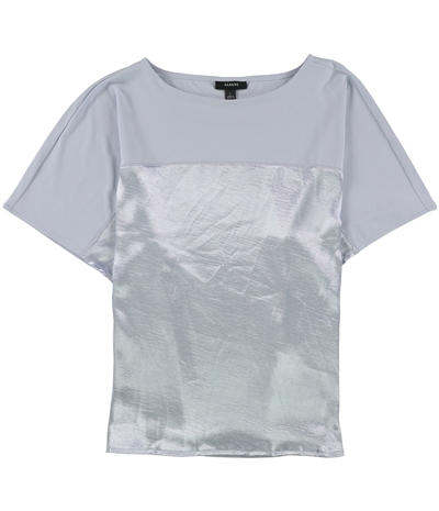 Alfani Womens Metallic-Panel Embellished T-Shirt