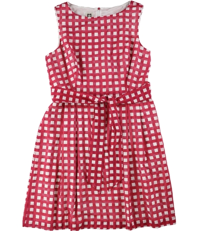 Anne Klein Womens Gingham A-Line Dress