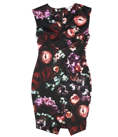 Bar Iii Womens Floral Print Envelope Sheath Dress