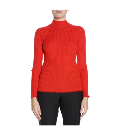 Sonia Rykiel Womens Ribbed Mock Turtleneck Pullover Sweater
