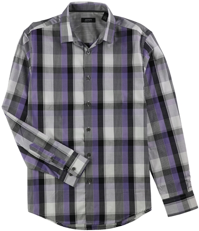 Alfani Mens Plaid Ls Button Up Shirt, TW1