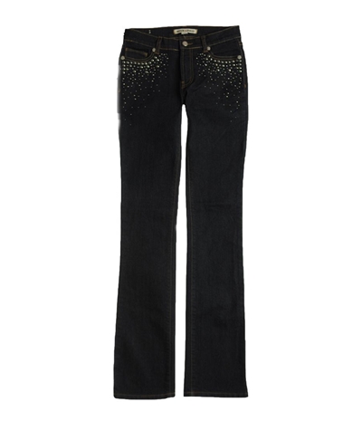 Andrew Charles Womens Backstage Rhinestoned Boot Cut Jeans