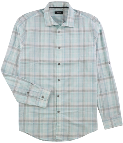 Alfani Mens Concord Plaid Button Up Shirt