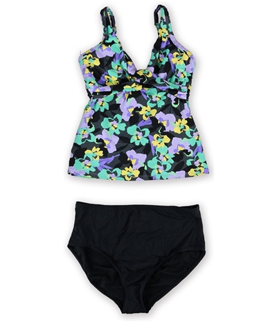 Anne Cole Womens Floral D-Cup Brief 2 Piece Tankini