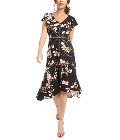 Taylor Womens Floral Midi Dress, TW1