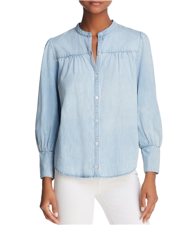 Joie Womens Pleated Button Up Shirt