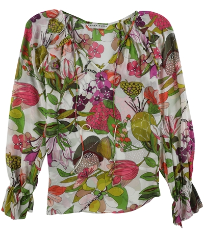 Trina Turk Womens Magnolia Floral Pullover Blouse, TW1