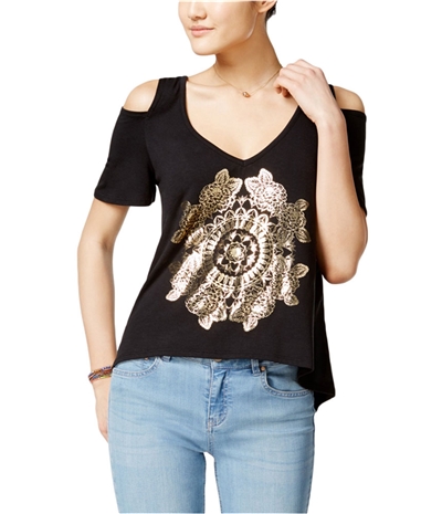 Belle Du Jour Womens Graphic Knit Blouse