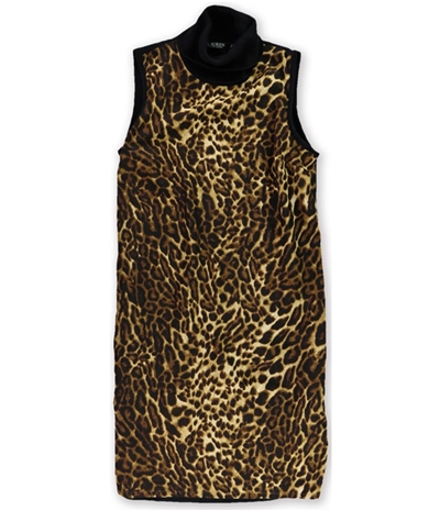 Ralph Lauren Womens Cheetah Sheath Dress