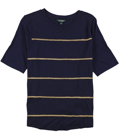 Ralph Lauren Womens Reggie Knit Beaded Embellished T-Shirt
